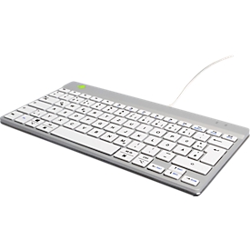 R-Go Tools Tastatur Compact Break, ergonomisch, USB-C, QWERTZ Deutsch, weiß