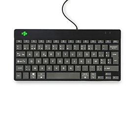 R-Go Tools Tastatur Compact break, kabellos, Bluetooth 5.0, AZERTY (Belgien), schwarz