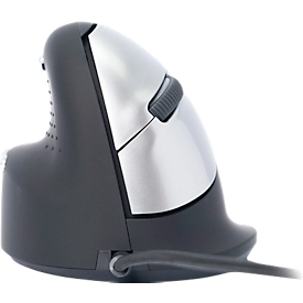 R-Go Tools Vertikalmaus HE Break, kabelgebunden, Pausenindikator, USB-Anschluss, schwarz, Größe M, 5 Tasten, für Linkshänder