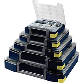 RAACO Sortimentskoffer Boxxser, B 421 x T 361 x H 55 mm, 25 Fächer, Profilraster, Polypropylen