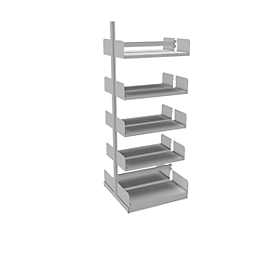 Rack and pinion shelving Variabo, additional module, double-sided, shelf depth 250 mm, 750 x 2000 mm