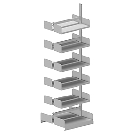 Rack and pinion shelving Variabo, additional module, double-sided, shelf depth 250 mm, 750 x 2500 mm