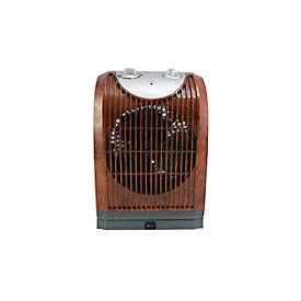 Radiateur soufflant céramique WOODY 2, 1000/2000 W, 2 niveaux de chauffage &amp; 1 niveau de ventilation, oscillant, thermostat, L 210 x P 300 x H 150 mm, design bois