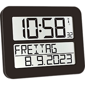 Radio-controlled clock Time Line MAX, black