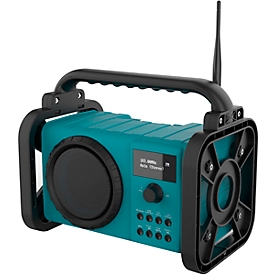 Radio de chantier Soundmaster® DAB80, DAB+/UKW, Bluetooth, 5 W, jusqu'à 8 h d'autonomie, IP44, compartiment pour téléphone portable & lampe