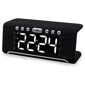 Radio-réveil UR800 Soundmaster, avec station de recharge QI sans câble, 2 heures de réveil