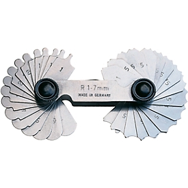 Radius gauge R7.5-15 mm=16 sheets each