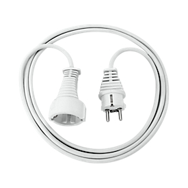 Rallonge à contact de protection, 3 m, blanc, utilisation en intérieur