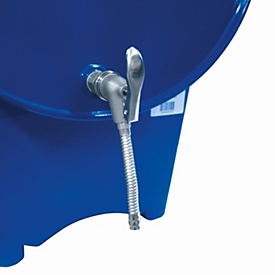 Rallonge de sortie flexible pour robinets de fûts, acier inoxydable 1.4301, raccord 3/4", 150 mm, à fermeture automatique