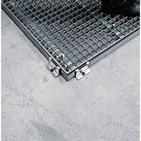 Randbefestigung für asecos Bodenelemente mit Höhe 125 mm, Stahl verzinkt, B 20 x T 80 mm
