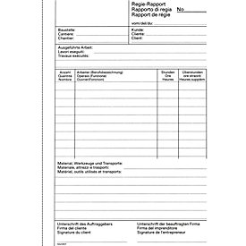 Rapports de régie Favorit, 50 x 2 feuilles, DE/FR/IT