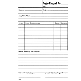 Rapports de régie sans papier carbone Favorit, 50 x 3 feuilles