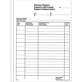 Rapports hebdomadaires Favorit, 50 x 2 feuilles, A5