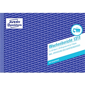 Rapports hebdomadaires n° 1311 Avery Zweckform