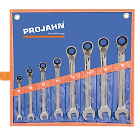 Ratelsleutel-set GearTech, 9 afmetingen, metrisch, omschakelbaar