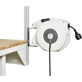 Rau Kabelaufroller, 10 m, 230 V, 16 A, 2000 W, IP20, Gehäuse Polypropylen, B 390 x T 180 x H 320 mm, grau/schwarz