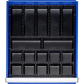 Rau Kit de compartimentation pour tiroir taille L, plaque de fond en tôle d'acier, 17 boîtes, L 490 x P 560 x H 48 mm, argenté