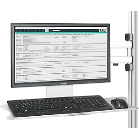 Rau Schwenkarm, 3 Gelenke, VESA MIS-D 75/100, max. 15 kg, B 640 x T 677 x H 360 mm, Polypropylen, schwarz/silber