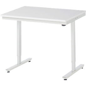 Rau Table de travail Adlatus, réglage électrique de la hauteur, 22 mm panneau d'aggloméré avec revêtement mélaminé, jusqu'à 150 kg, L 1000 x P 800 x H 720-1120 mm, gris clair