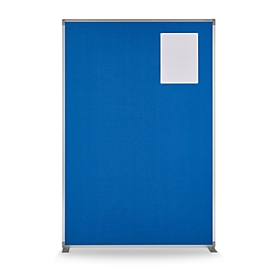 Raumteiler magnetoplan, Textil doppelseitig/Metall, T-Tuß, B 1250 x T 350 x H 1800 mm, taubenblau