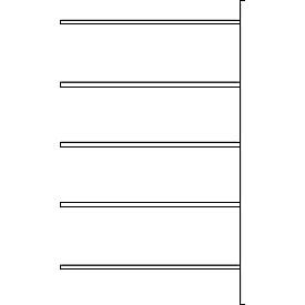Rayonnage à tablettes SSI Schäfer R3000, rayonnage annexe, 5 tablettes galvanisées, profondeur 400 mm, charge admissible par tablette 150 kg, L 1315 x H 1960 mm