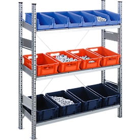 Rayonnage complet SBR 3000, module de base, 3 niveaux d'inclinaison, 1536 x 400 x 995 mm