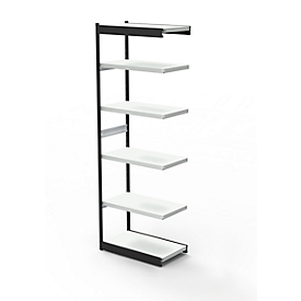Rayonnage d’archives PROGRESS 2000, en acier, sans fond, l. 750 x P 300 x H 2250 mm, cadre noir