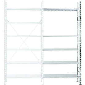 Rayonnage d’extension modulaire R 3000, 5 tablettes, galvanisé, P 300 mm