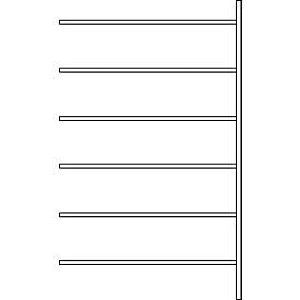 Rayonnage d’extension R 3000, 6 tablettes, l. 1315 mm x P 400 mm, étagères laquées