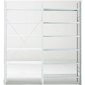 Rayonnage d’extension R 3000, 6 tablettes, l. 1315 mm x P 500 mm, étagères galvanisées