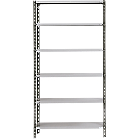 Rayonnage de base FIX, avec profil 1, H 2560 x P 300 mm, capacité de charge 60 kg, galvanisé