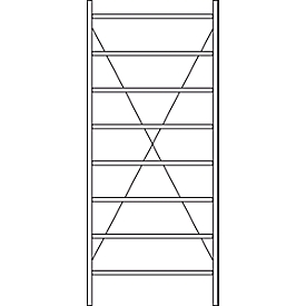 Rayonnage de base R 3000, 8 étagères, l. 1055 mm x P 300 mm, étagères galvanisées