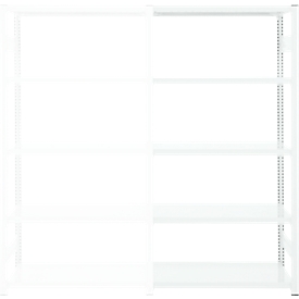Rayonnage emboîtable ORDO Professional - acier - élément d'extension – modulaire – charge admissible 1200 kg - l. 760 x P 435 x H 2000 mm - avec 5 tablettes – blanc trafic RAL 9016