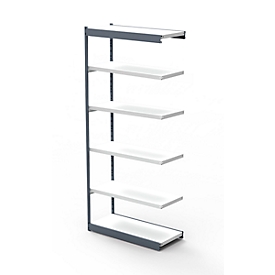 Rayonnage en acier PROGRESS 2000, module, sans panneau arrière, H 2250 x l. 750 x P 300 mm, cadre argent