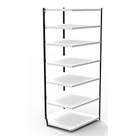 Rayonnage en acier PROGRESS 2000, module, sans panneau arrière, H 2600 x l. 750 x P 300 mm, cadre noir