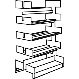 Rayonnage ouvert Variabo, module d'extension, utilisable des deux côtés, profondeur de compartiment 250 mm, 1000 x 2000 mm