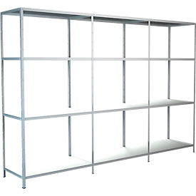 Rayonnage sans boulon, H 1800 x L 2600 x P 350 mm, blanc