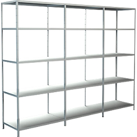 Rayonnage sans vis, H 2000 x L 2600 x P 500 mm, blanc