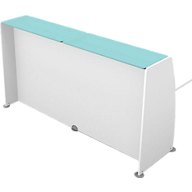 Receptiebalie Spirit - met glasafdekkingen - B 2036 x D 910 x H 1120 mm - wit