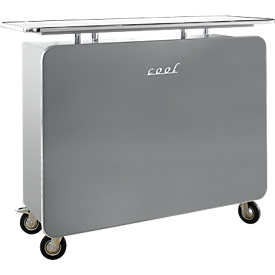 Reception desk Cool, high-gloss aluminium silver