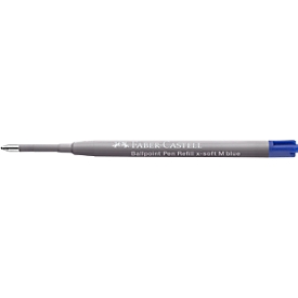 Recharge pour stylo à bille Faber-Castell x-soft M, épaisseur de trait 0,5 mm, encre bleue, indélébile, avec pointe métallique, plastique, 1 pièce