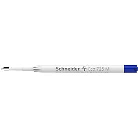 Recharge pour stylo à bille Schneider ECO 725, largeur de trait M, boîtier 95 % plastique recyclé, bleu, 10 pièces