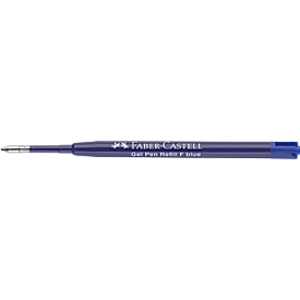 Recharges pour stylo à bille gel Faber-Castell G2, épaisseur de trait 0,4 mm, Ø 0,7 mm, encre bleue, indélébile, avec pointe métallique, plastique, lot de 10 pièces
