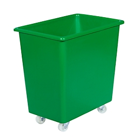 Rechthoekige container, kunststof, verrijdbaar, 135 l, groen