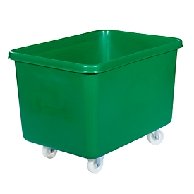 Rechthoekige container, kunststof, verrijdbaar, 340 l, groen