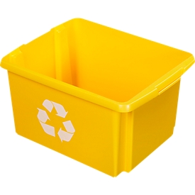 Support sacs de tri sélectif 120l triples roulettes couvercle jaune/b