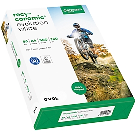Recyclingpapier Ovol Recyconomic Evolution White, DIN A4, 80 g/m², naturweiß, 2500 Blatt