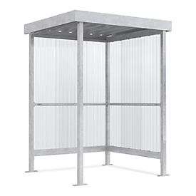 Refugio para fumadores WSM Jena, exterior, para 2-3 personas An 1550 x P 1550 x Al 2360 mm, galvanizado