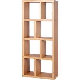 Regal Berlin, Wabenplatte, Eiche-Furnier, B 700 x T 340 x H 1590 mm