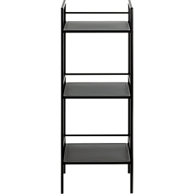 Regal HAKU, 3 Fachböden mit jeweils bis zu 8 kg Tragkraft, B 350 x T 250 x H 950 mm, Stahl/Metall, schwarz